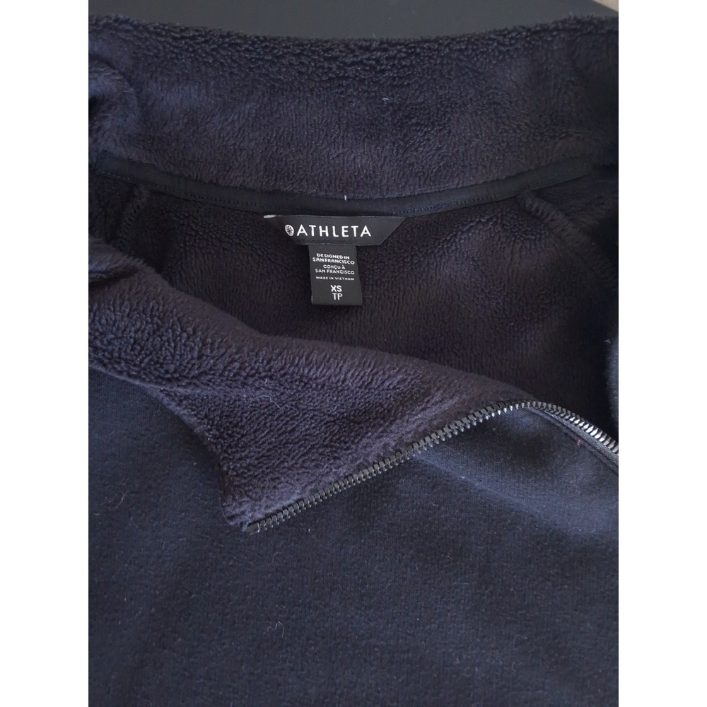 Athleta XS Feece Lined Asymmetrical Zip Pullover Sweatshirt Gorpcore Oversized - Picture 4 of 5
